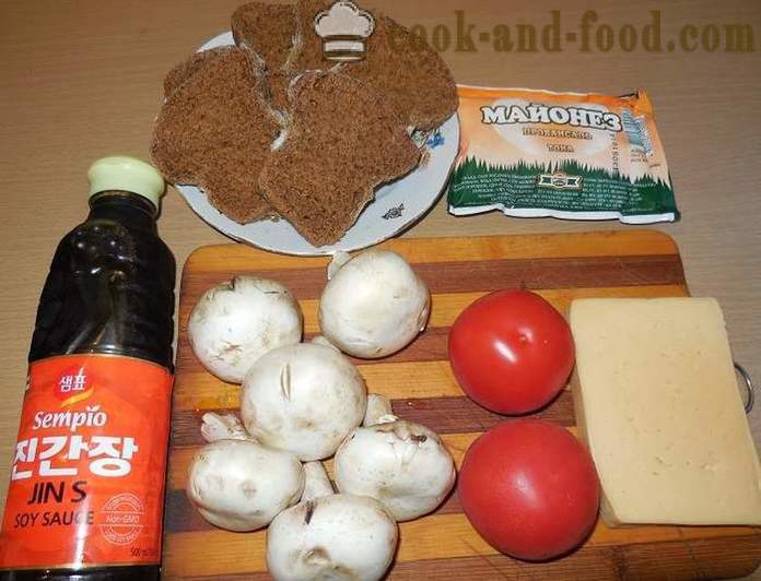 Masarap mainit sandwiches na may mushroom mushroom - recipe para sa mainit sandwiches sa oven - na may mga larawan