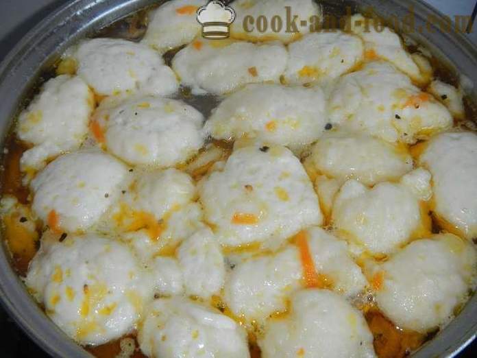 Sopas na may dumplings at manok - kung paano gumawa ng dumplings para sa sopas, isang hakbang-hakbang recipe litrato