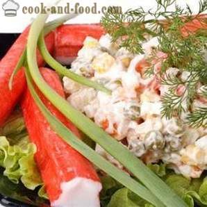 Crab salad - recipe para sa isang klasikong at simpleng, na may mga larawan. Paano upang magluto ng masarap na alimango salad na may mais, kanin at pipino
