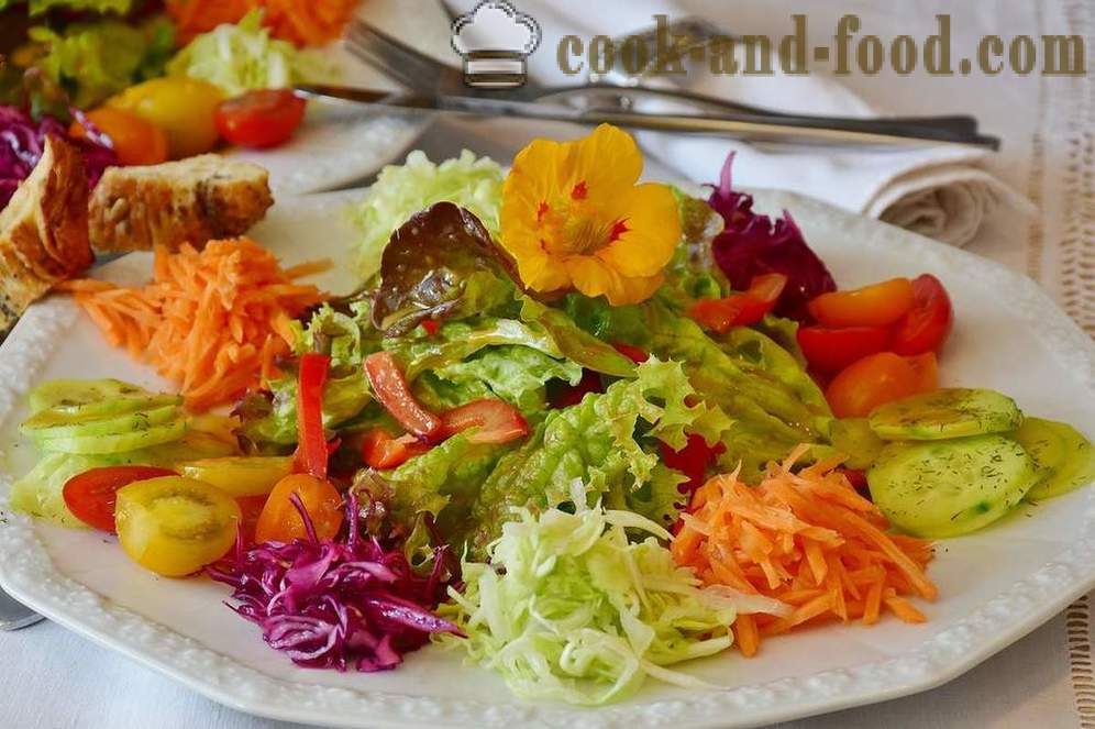 Recipe mababang-calorie gulay salad