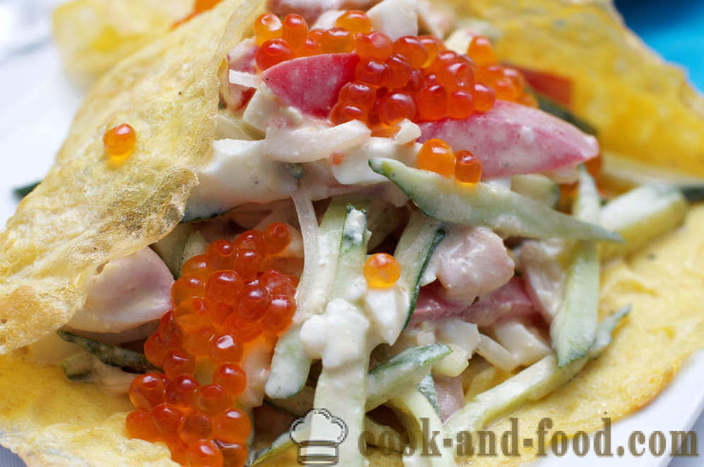 3 mga recipe masarap na salad ng pusit at pipino - recipe ng video sa bahay